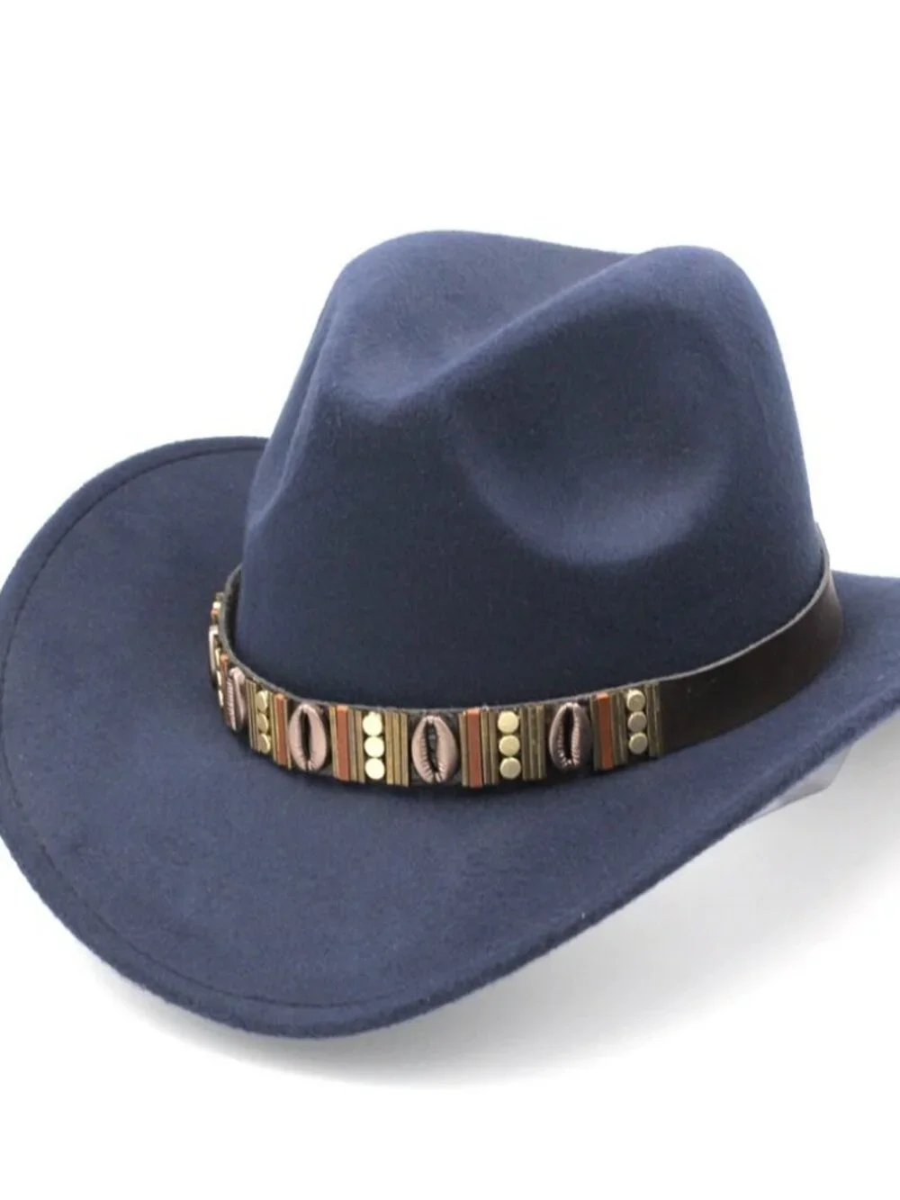 Navy Blue Western Cowboy Hat Wide Brim Ranch Rodeo Cowgirl Festival Boho Hat